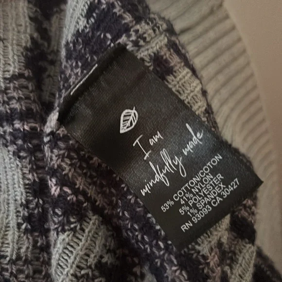 NIC+ZOE blue jacquard split next sweater size L - Picture 4 of 4